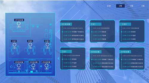 会议预约信息楼层指引屏授权(列表形式）
